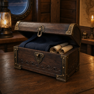 Coffret de capitaine en bois — Le Secret de l’Amiral