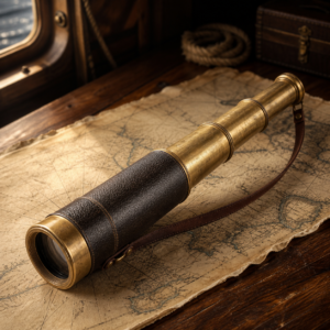 Longue-vue de capitaine en laiton — L’Horizon du Quart