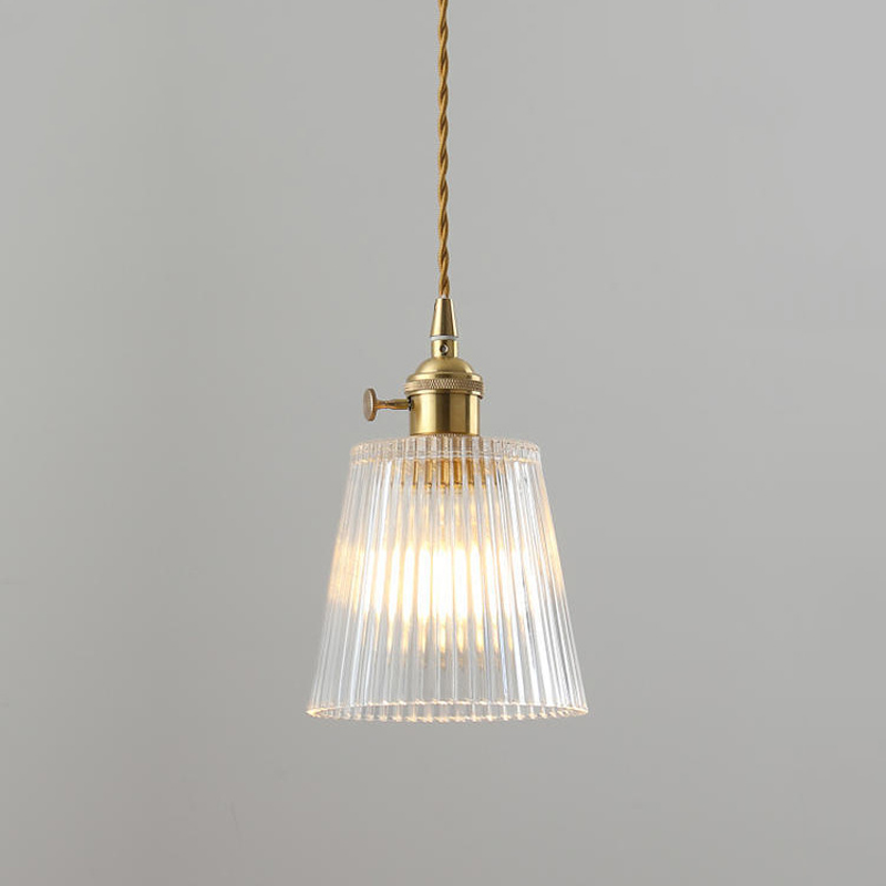 Suspension pirate en verre nervuré — Lanterne de la Cabine