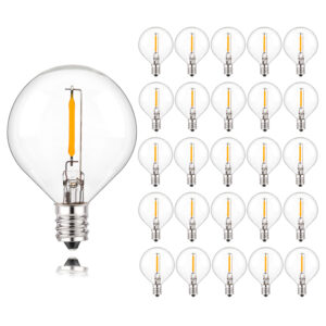 Coffret de 25 ampoules globe G40 E12 blanc chaud