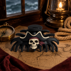 Pince à cheveux pirate crâne et tricorne – La Prise du Quart