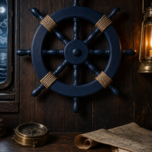 Gouvernail mural pirate bleu nuit – Le Gouvernail du Black Tide