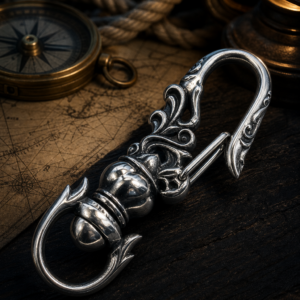 Mousqueton porte-clés pirate en acier — Le Crochet du Gabier