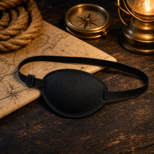 Cache-œil pirate noir ajustable pour l’œil gauche