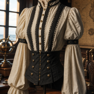 Chemisier steampunk renaissance — La Cartographe du Large
