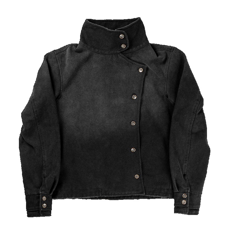 Veste pirate noire à col officier