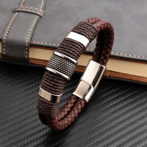 Bracelet pirate en corde et cuir — Les Amarres de la Cabine