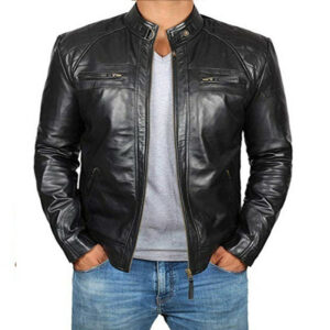 Veste pirate noire col montant